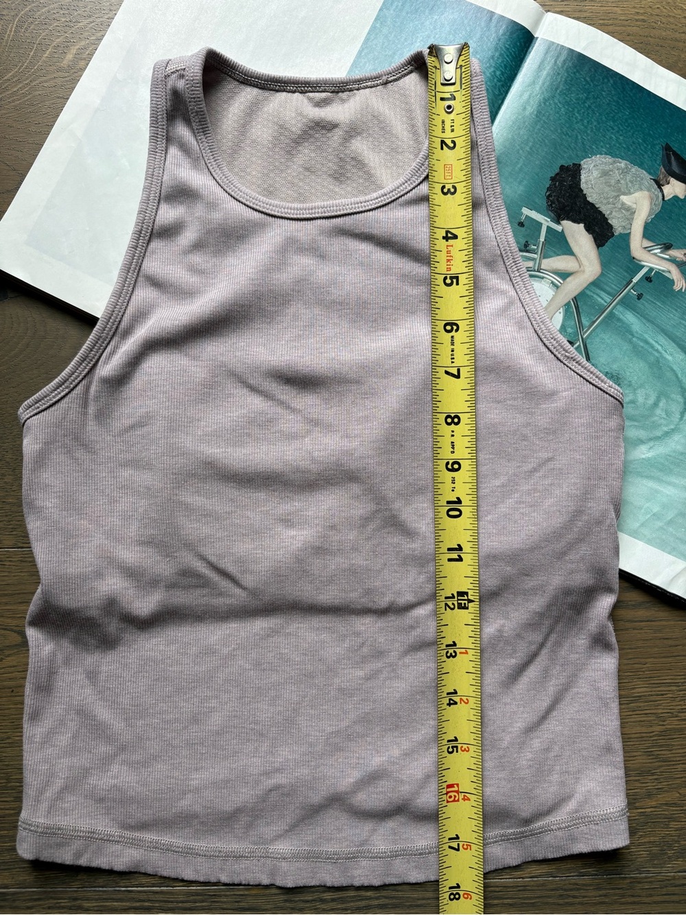 Vuori Pose Plyo Built-In Bra Cropped Tank Top Soft Rib Knit In Chia Size S - Picture 6 of 14